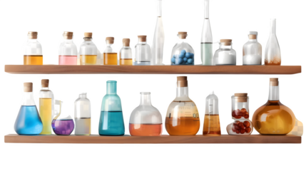 Scientists setup with laboratory equipment and specialized instruments, PNG file, transparent background, isolated on white