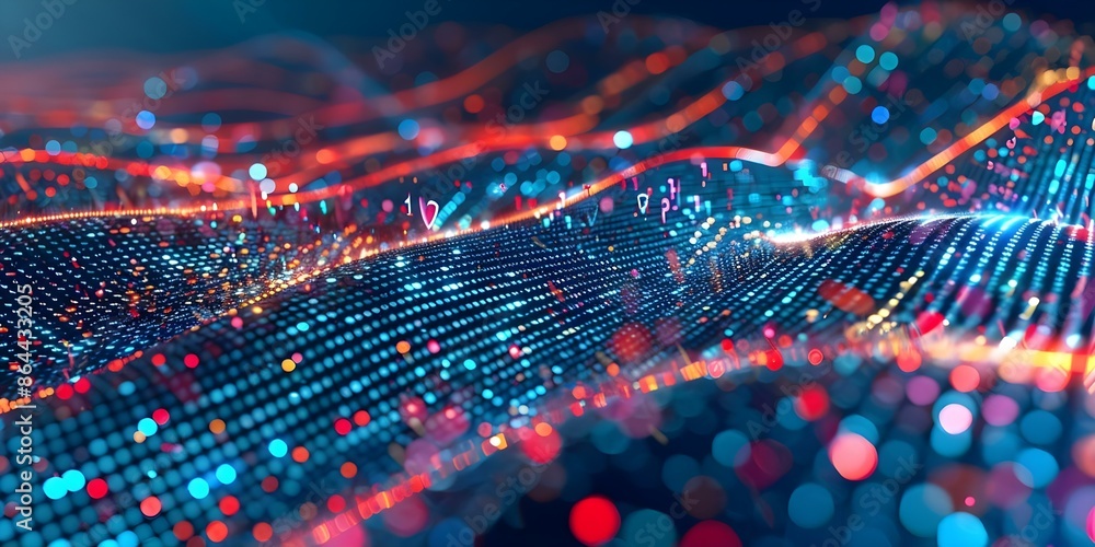 Poster digital abstract background illustrating network abilities technology science education and data sto