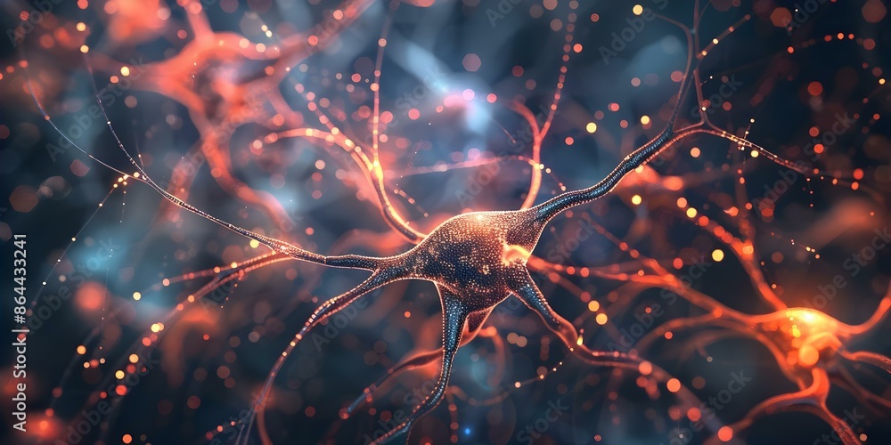 Poster digital background with neural networks storage sound graphics for science education. concept scienc