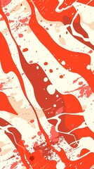 Abstract red and white paint swirls and splatters. Fluid art, acrylic pour, resin art, modern art background.