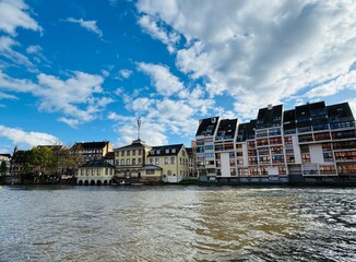 Fototapeta premium Beautiful travel landscape in Strasbourg., France on a sunny day. 