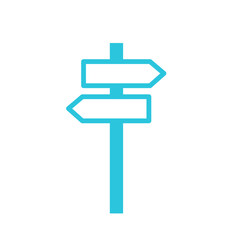 Direction sign icon. Isolated on white background. From blue icon set