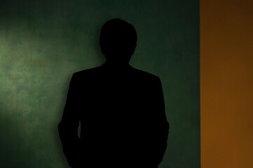 silhouette of a person in a room