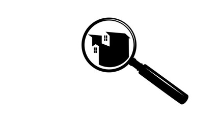 House search, black isolated silhouette