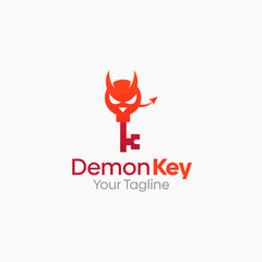 Demon Key Logo Vector Template Design. Good for Business, Start up, Agency, and Organization