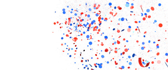 Confetti - Festive background with confetti in the shape of Confetti in the color of the American flag. US independence day.