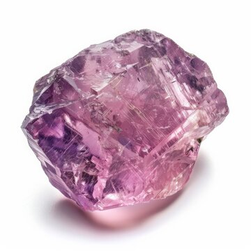Close-up of kunzite gemstone, vibrant pink hue