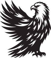 Wings of Freedom: An Eagle Silhouette, vector illustration, isolated