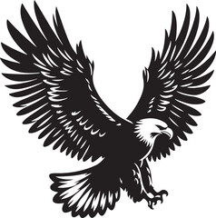 Wings of Freedom: An Eagle Silhouette, vector illustration, isolated