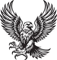Wings of Freedom: An Eagle Silhouette, vector illustration, isolated