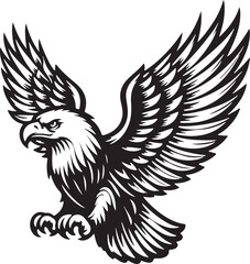 Wings of Freedom: An Eagle Silhouette, vector illustration, isolated