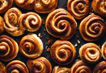 Fototapeta premium Close up of cinnamon rolls