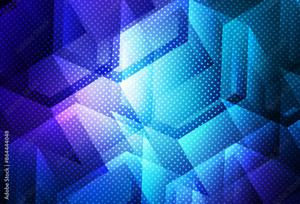Poster dark blue vector backdrop with hexagons.