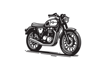 A black silhouette of a motorbike.