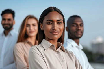 group of people in a row