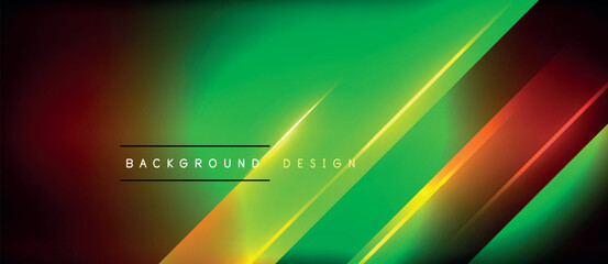 Obraz premium Neon dynamic diagonal light rays background. Techno digital geometric concept design for wallpaper, banner, presentation, background