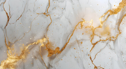 Elegant white marble texture with thin golden veins