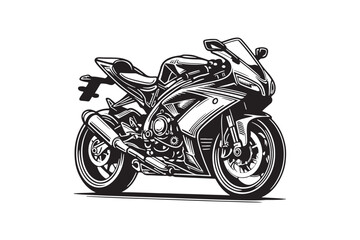 Obraz premium A black silhouette of a motorbike.
