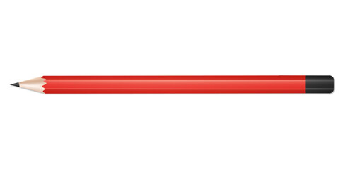 Red Pencil Stationery Equipment Vector Illustration.	