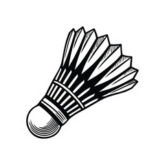 Detailed drawing of a shuttlecock for playing badminton