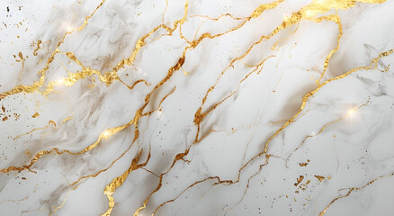 Elegant white marble texture with thin golden veins