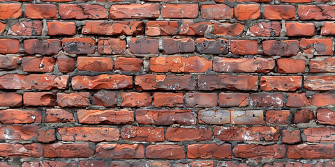 Obraz premium Old weathered red brick wall background