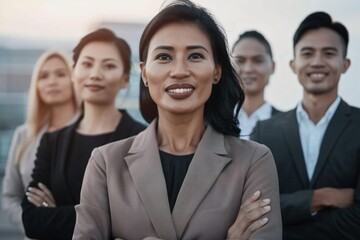 portrait of a smiling team