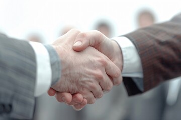 close up of businessmen shaking hands