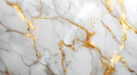Elegant white marble texture with thin golden veins