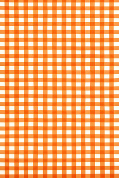 Estampa xadrez laranja com branco. Estampa de pano de piquenique 