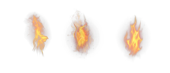 Fire png. Realistic fire flame effect ‍set transparent background. Burning red wildfire flames. verlays of open flames and fire in various shapes.