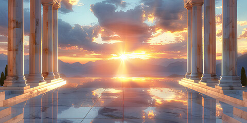 Depiction of Olympus The Divine Abode of Gods in Greek Mythology through Art. Concept Greek Mythology, Olympus, Art, Divine Abode, Gods
