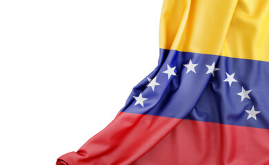 Flag of Venezuela with empty space on the left. Isolated. 3D Rendering