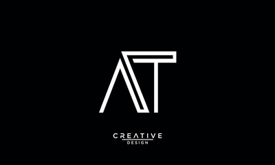 AT, TA, Abstract Letters Logo Monogram