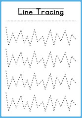Line tracing Handwriting practice for kids