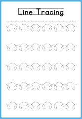 Line tracing Handwriting practice for kids