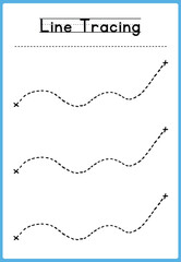 Line tracing Handwriting practice for kids