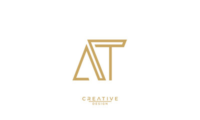 AT, TA, Abstract Letters Logo Monogram
