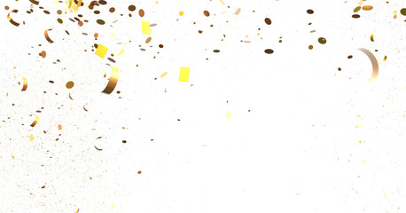 Elegant Embrace: Mesmerizing 3D Illustration Depicting Swirling gold Confetti