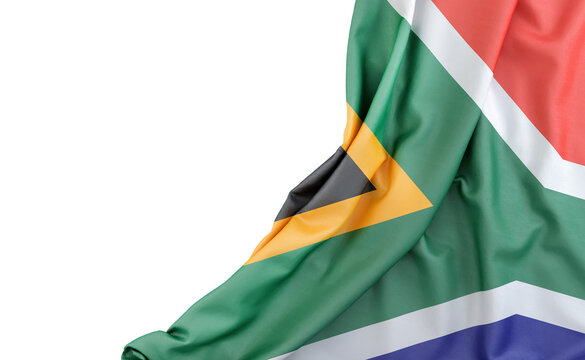 Flag of South Africa with empty space on the left. Isolated. 3D Rendering