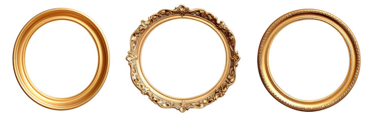 Variety of Frames - Rectangular, Oval, and Round  cut out dicut PNG on transparent