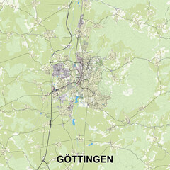 Göttingen, Germany map poster art