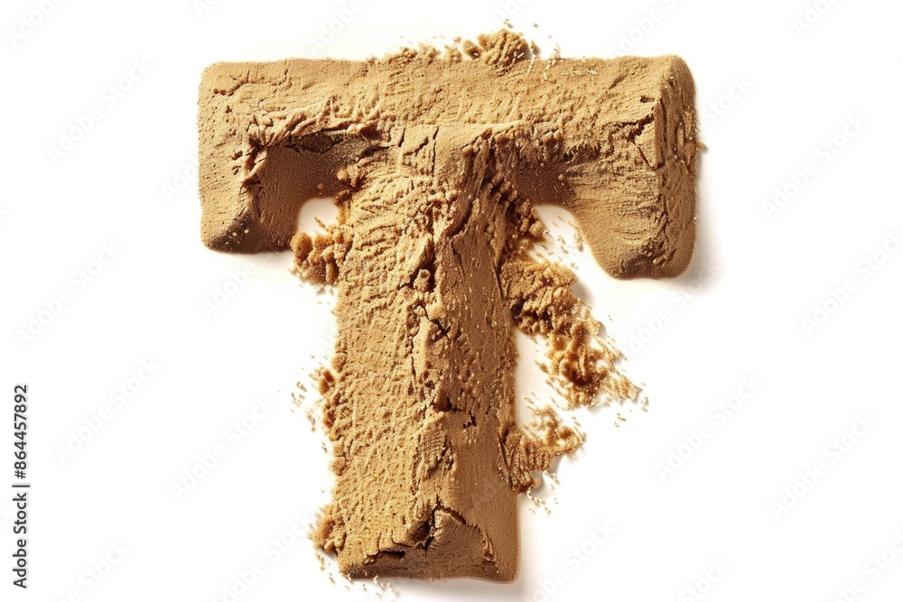 Poster a simple design created using sand on a white background