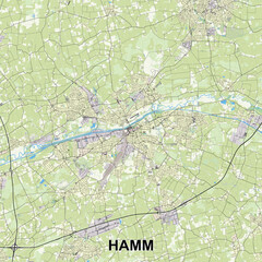 Hamm, Germany map poster art