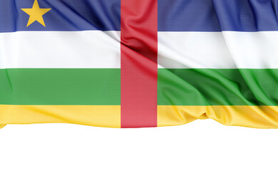 Obraz premium Flag of Central African Republic isolated on white background with copy space below. 3D rendering