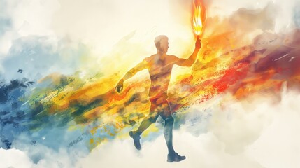 the Olympic Games a man running created by ai