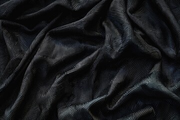 Fototapeta premium Close-up shot of a black fabric featuring a repeating pattern