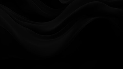 Fototapeta premium Dark black background. A background with beautiful wave art with some shadows that can be seen subtly inside. A touch of dark black with a dark color for texture creates a bold feel. Black themed