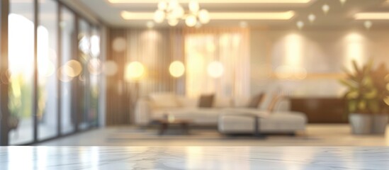 Blurred home interior with furniture - concept of background and living room