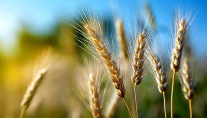 Golden Wheat Stalks Swaying in the Summer Breeze